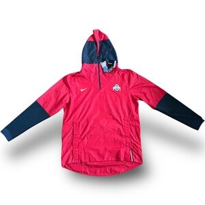 Nike OSU Ohio State Buckeyes On-Field Sideline Player Hooded Pullover - NWT